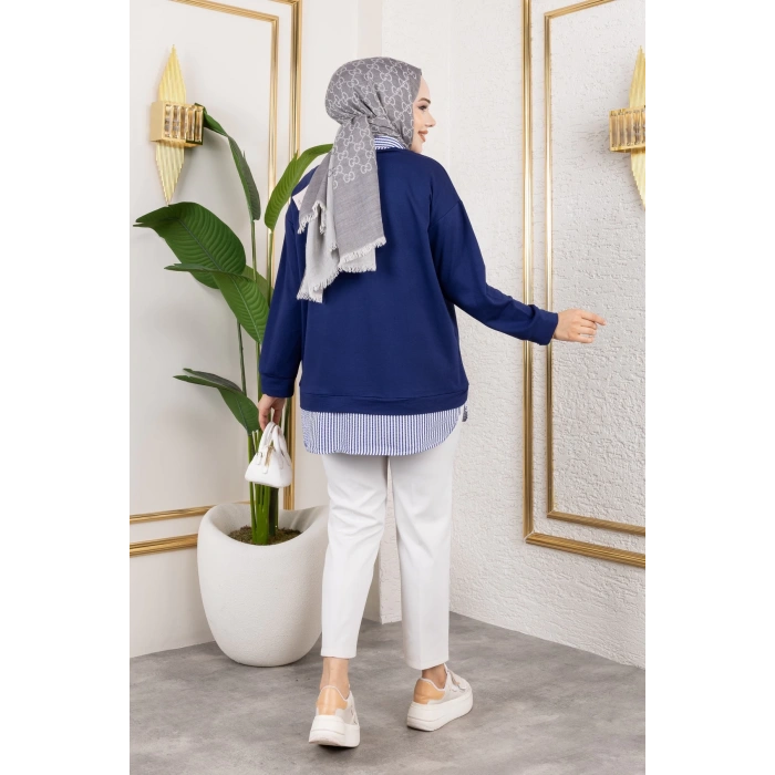 Kadın Gömlek Detaylı Modal Kumaş Tunik