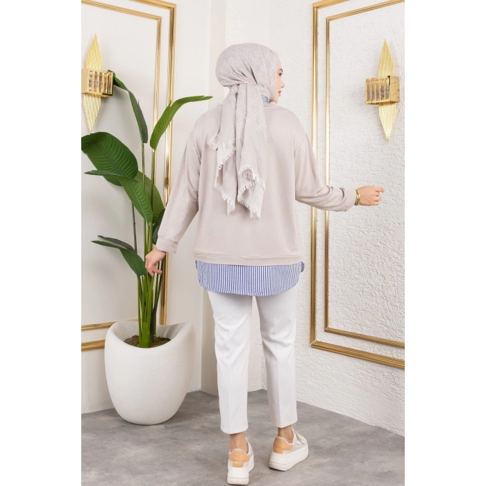 Kadın Gömlek Detaylı Modal Kumaş Tunik