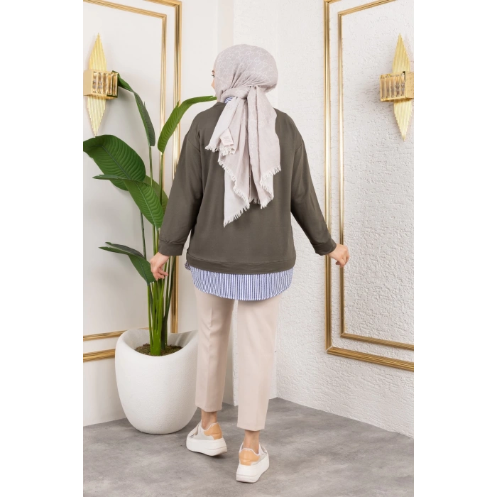 Kadın Gömlek Detaylı Modal Kumaş Tunik