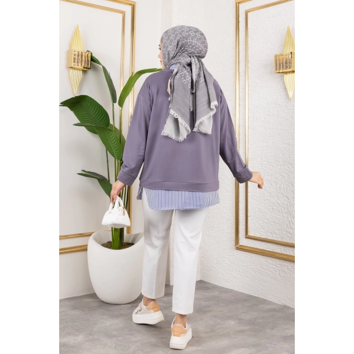 Kadın Gömlek Detaylı Modal Kumaş Tunik