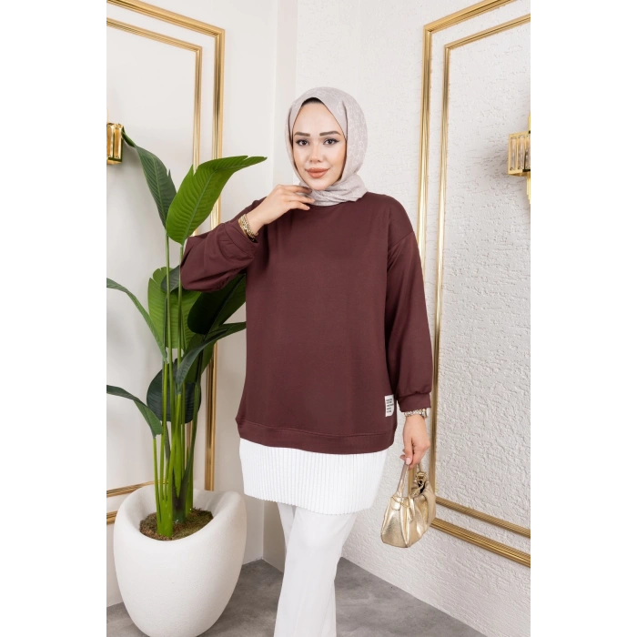 Kadın Piliseli Modal Kumaş Tunik