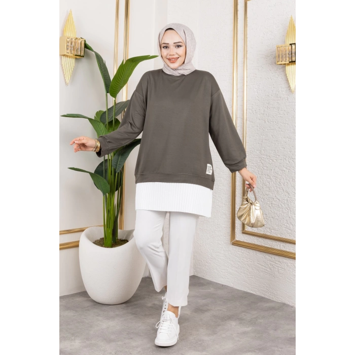 Kadın Piliseli Modal Kumaş Tunik