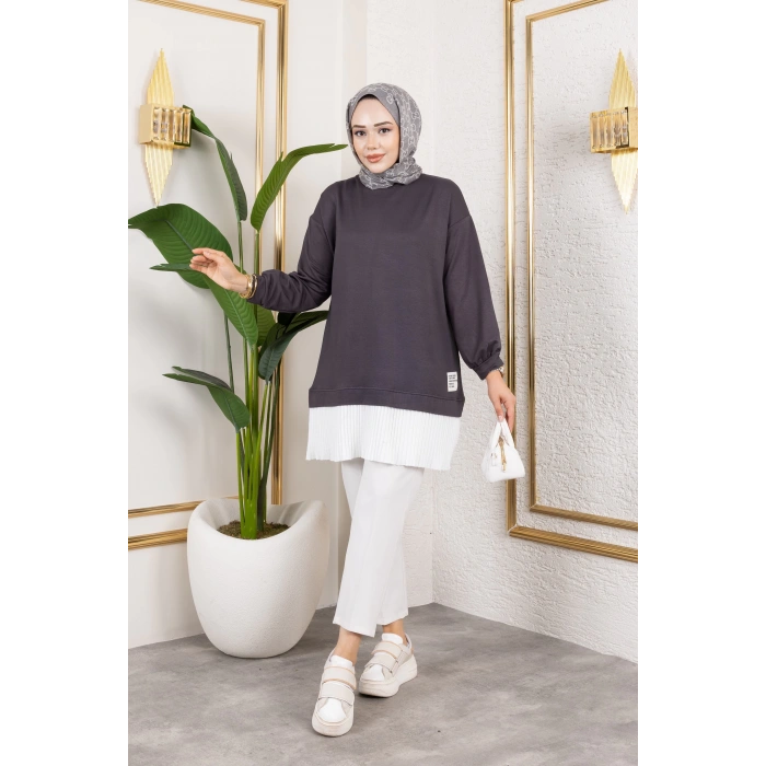 Kadın Piliseli Modal Kumaş Tunik