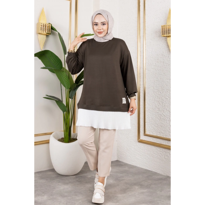 Kadın Piliseli Modal Kumaş Tunik