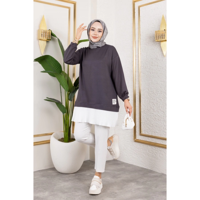 Kadın Piliseli Modal Kumaş Tunik