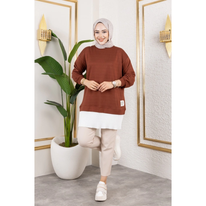 Kadın Piliseli Modal Kumaş Tunik