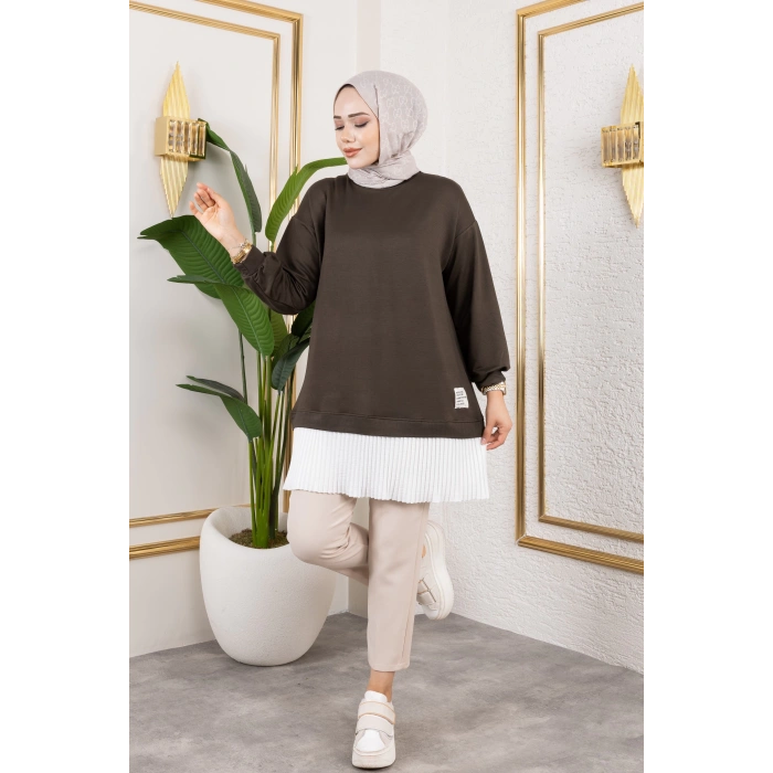 Kadın Piliseli Modal Kumaş Tunik