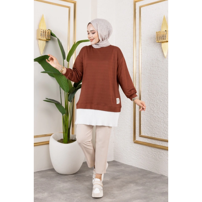 Kadın Piliseli Modal Kumaş Tunik