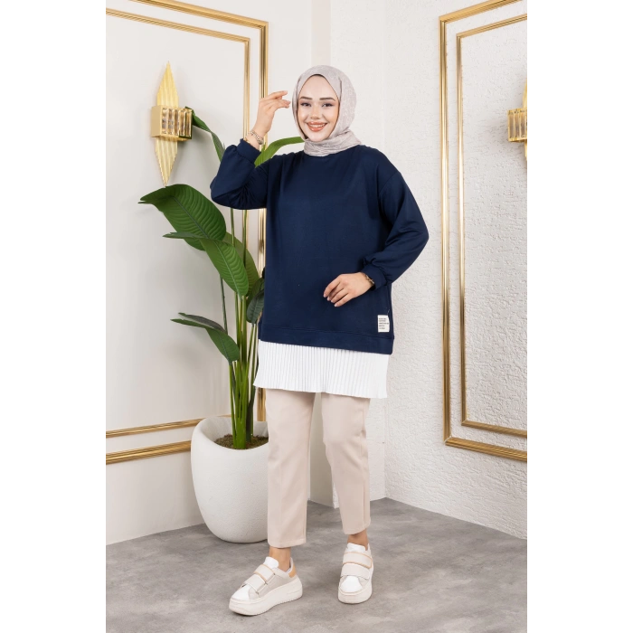 Kadın Piliseli Modal Kumaş Tunik