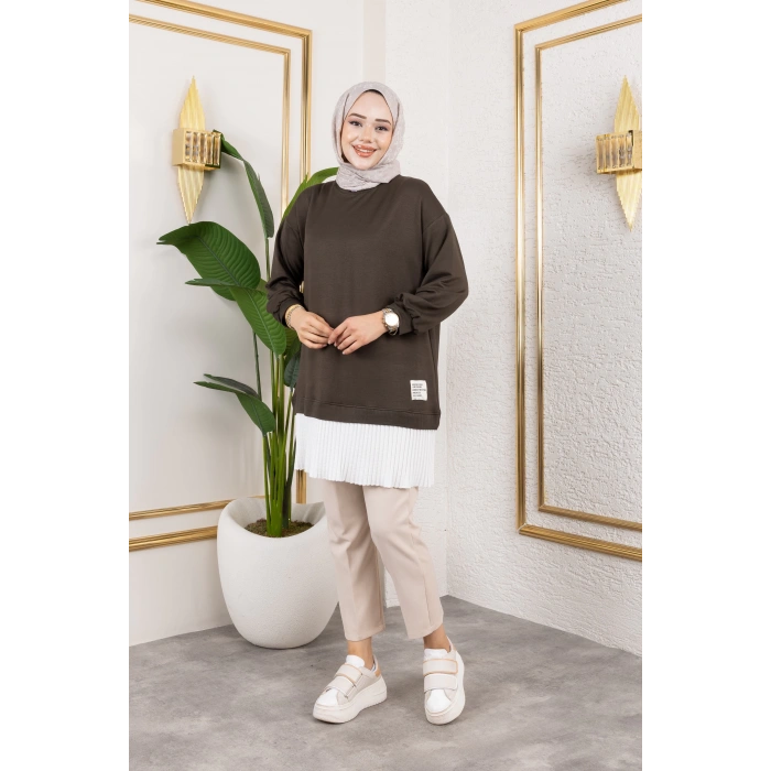 Kadın Piliseli Modal Kumaş Tunik