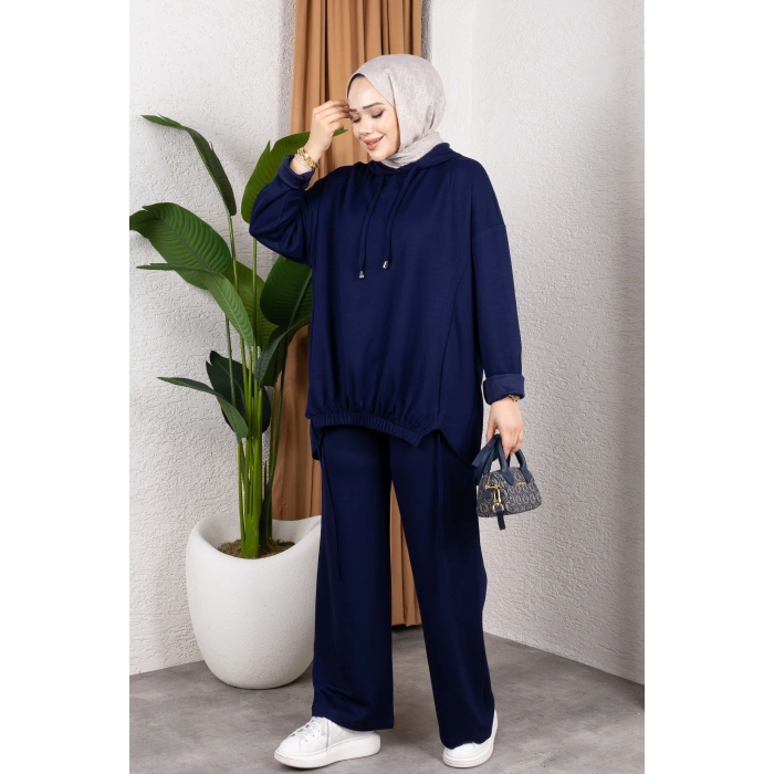 Modal Kumaş Siyah Oversize İkili Takım