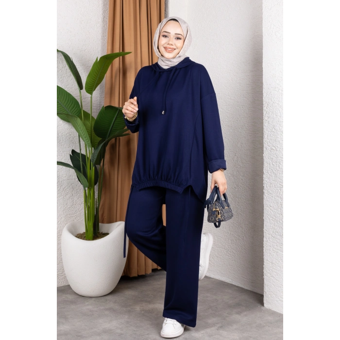 Modal Kumaş Siyah Oversize İkili Takım