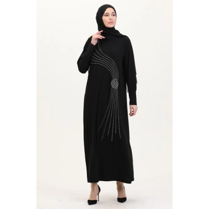 Sandy Lazer Taşlı Abiye Elbise