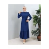 Lara Kuşaklı Elbise İndigo