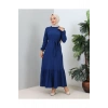 Lara Kuşaklı Elbise İndigo