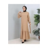 Lara Kuşaklı Elbise Bej