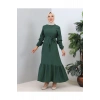 Lara Kuşaklı Elbise Zümrüt