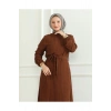 Lara Kuşaklı Elbise Kahve