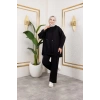Modal Kumaş Siyah Oversize İkili Takım