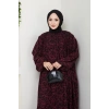 Şık ve Rahat Robalı Büyük Beden Viskon Anne Elbisesi Gül
