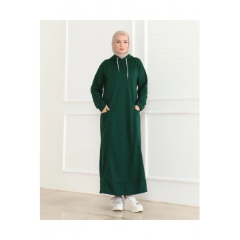 İki İplik Kapüşonlu Elbise