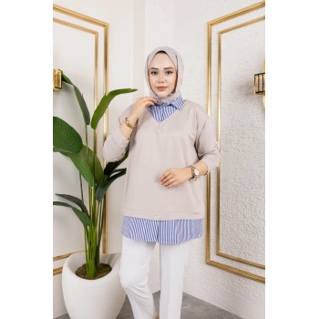 Kadın Gömlek Detaylı Modal Kumaş Tunik