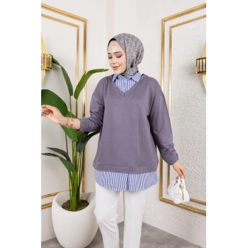 Kadın Gömlek Detaylı Modal Kumaş Tunik