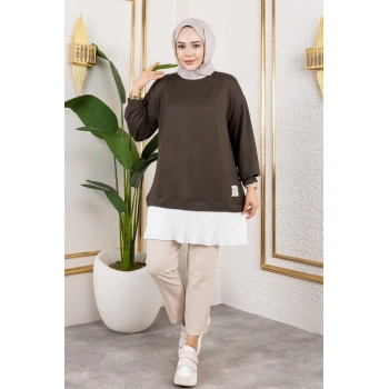 Kadın Piliseli Modal Kumaş Tunik