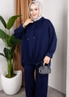 Modal Kumaş Lacivert Oversize İkili Takım