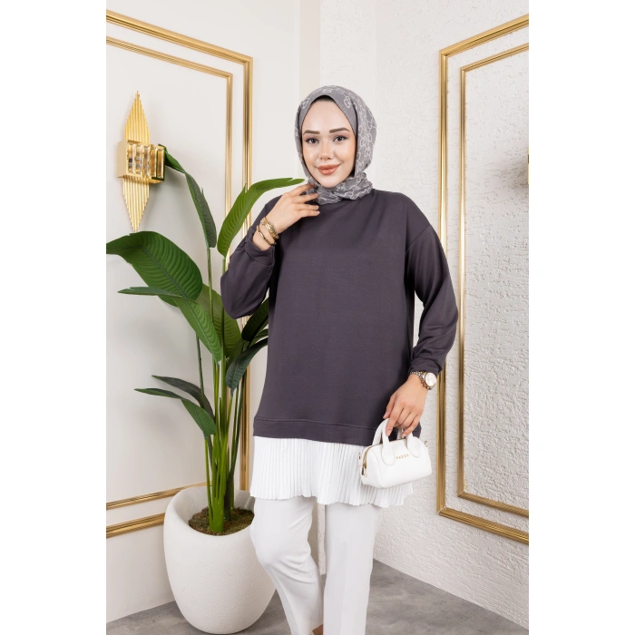 Kadın Piliseli Modal Kumaş Tunik