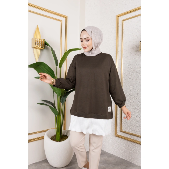 Kadın Piliseli Modal Kumaş Tunik