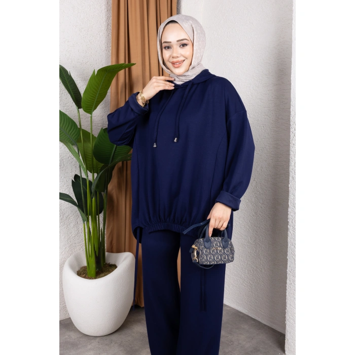 Modal Kumaş Siyah Oversize İkili Takım