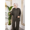Modal Kumaş Haki Oversize İkili Takım