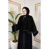 Taşlı Dubai İpeği Abaya siyah