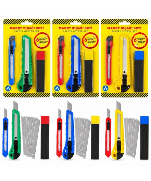 3PCS YEDEKLİ PLASTİK MAKET BIÇAK SETİ (5468)