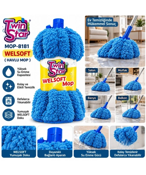 60 ADET WELSOFT HAVLU MOP (5468)