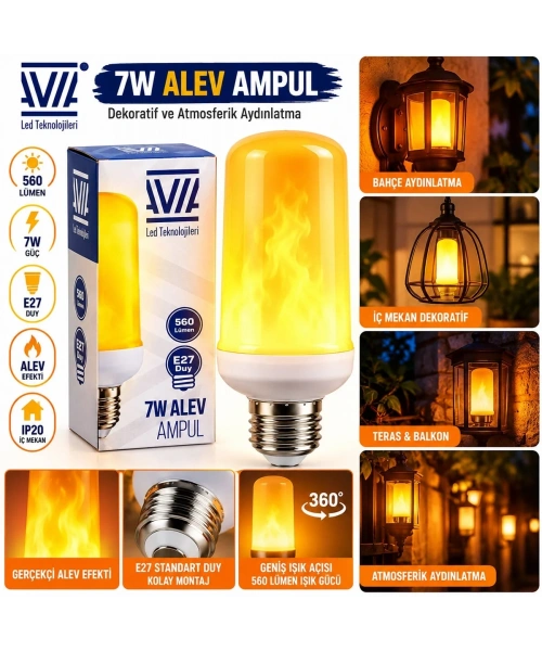 7W E27 ALEV AMPUL LAMBA 560 LÜMEN IP20 (5468)
