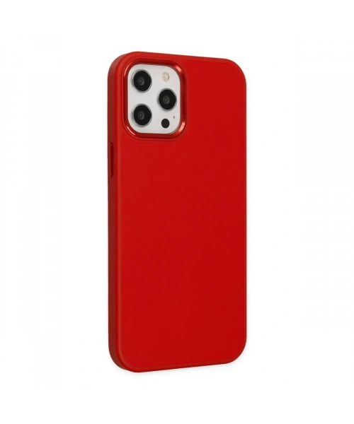 Apple iPhone 12 Pro Max Kılıf Asya Deri Silikon - Kırmızı