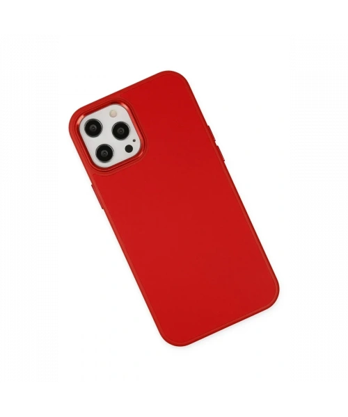 Apple iPhone 12 Pro Max Kılıf Asya Deri Silikon - Kırmızı