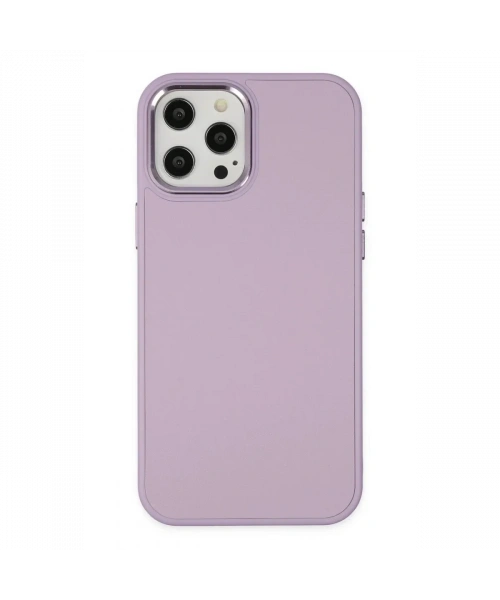 Apple iPhone 12 Pro Max Kılıf Asya Deri Silikon - Lila