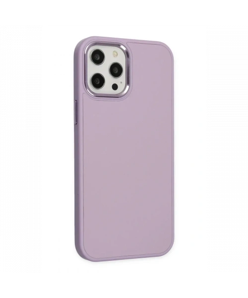 Apple iPhone 12 Pro Max Kılıf Asya Deri Silikon - Lila