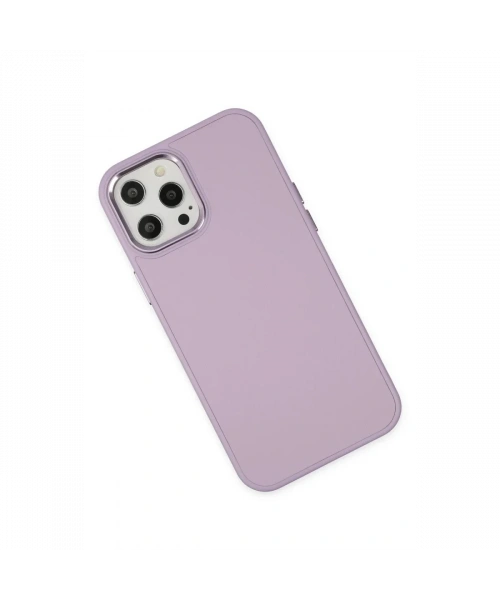 Apple iPhone 12 Pro Max Kılıf Asya Deri Silikon - Lila