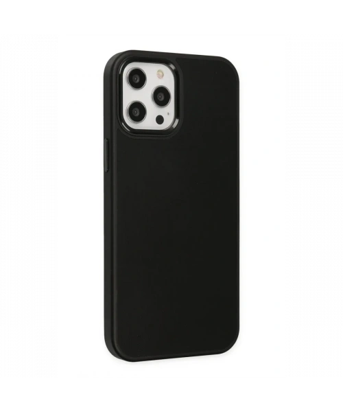 Apple iPhone 12 Pro Max Kılıf Asya Deri Silikon - Siyah