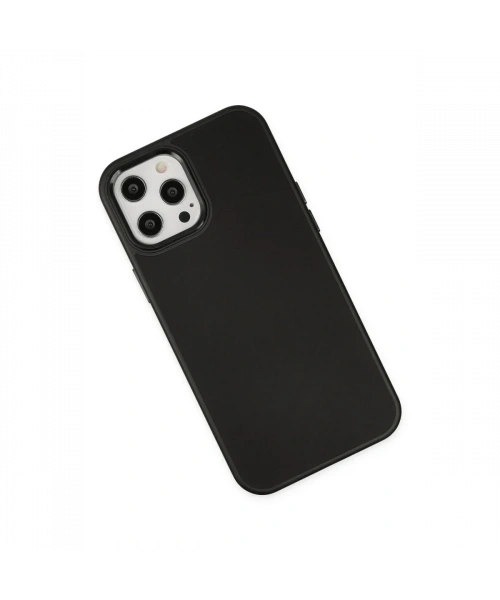 Apple iPhone 12 Pro Max Kılıf Asya Deri Silikon - Siyah