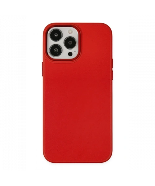 Apple iPhone 13 Pro Max Kılıf Asya Deri Silikon - Kırmızı