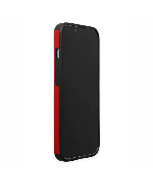 Apple iPhone 13 Pro Max Kılıf Mega Standlı Silikon - Kırmızı