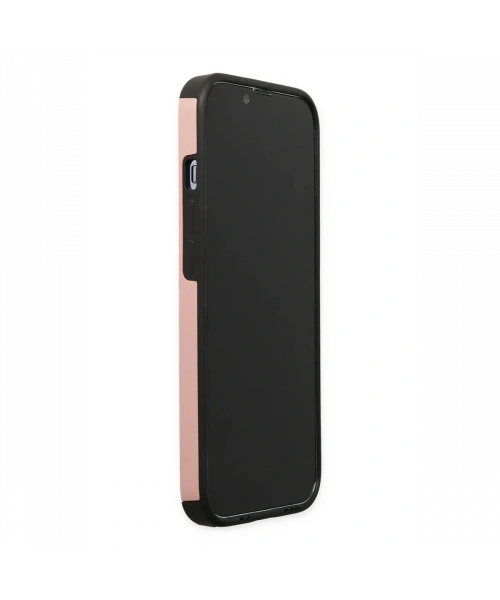 Apple iPhone 13 Pro Max Kılıf Mega Standlı Silikon - Pudra
