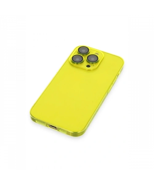 Apple iPhone 14 Pro Kılıf Armada Lensli Kapak - Sarı