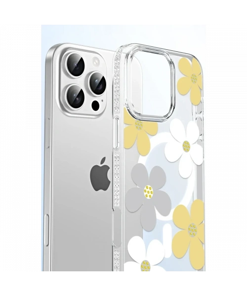 Joko Apple iPhone 14 Floral Magsafe Kapak - Pembe