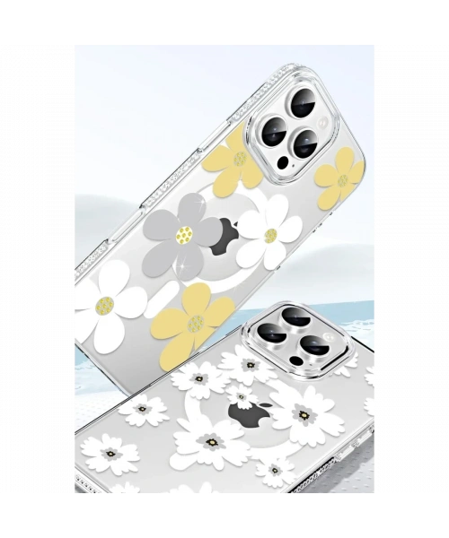 Joko Apple iPhone 14 Pro Max Floral Magsafe Kapak - Turuncu